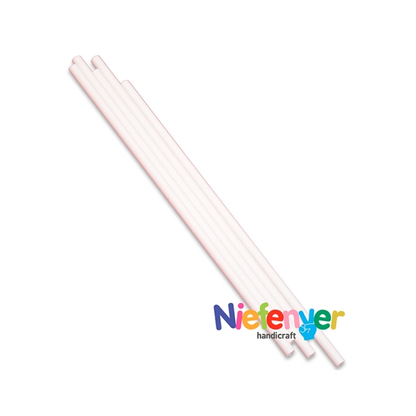 Pack 25 pajitas papel 20 cm. Blanco