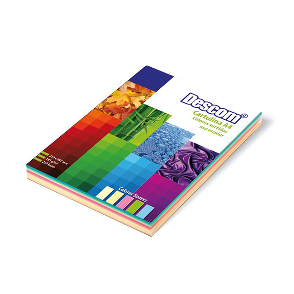 Papel colores claros surt. A4 80 g 250 h.