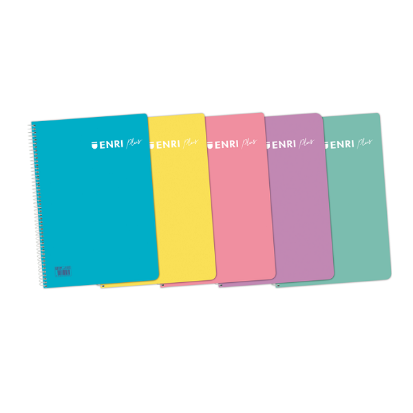 Cuaderno Enri espiral + tapa pp. 4º pastel