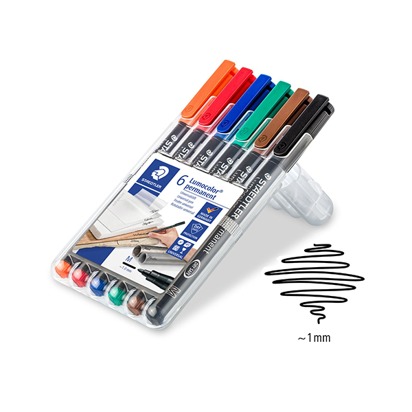 Estuche marcador perman. Staedtler Lumocolor 317 1 mm