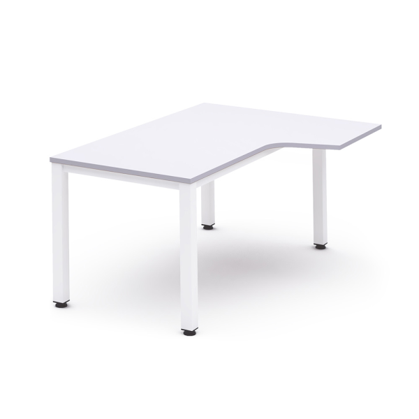 ALA PARA MESA DE OFICINA SERIE METAL 100x60 BLANCO-ROBLE