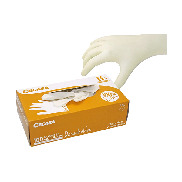 Guantes látex Cegasa zap. T/grande 8 / 8.5