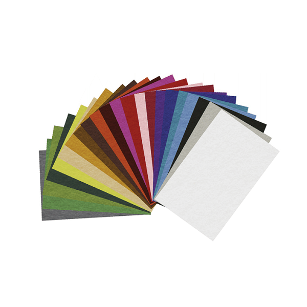 Plancha de fieltro 30x45 colores. Pack 10 u.