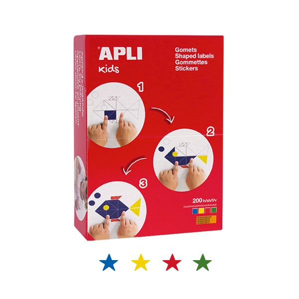 Caja gomets Apli estrellas