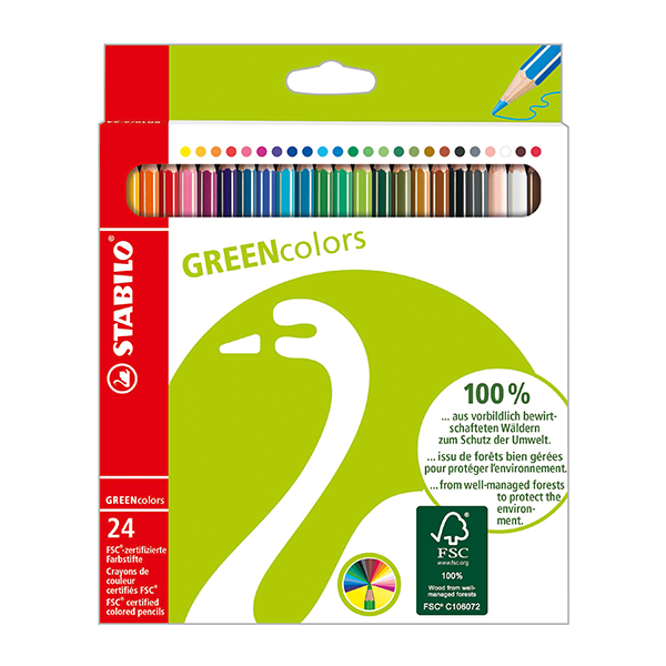 Lápices Stabilo Green colors caja 24 u.
