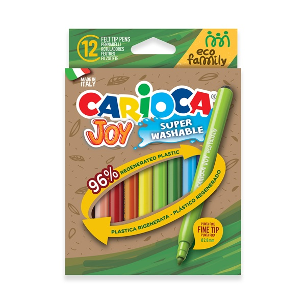 Rotuladores Carioca Joy eco family. Caja 12 u.