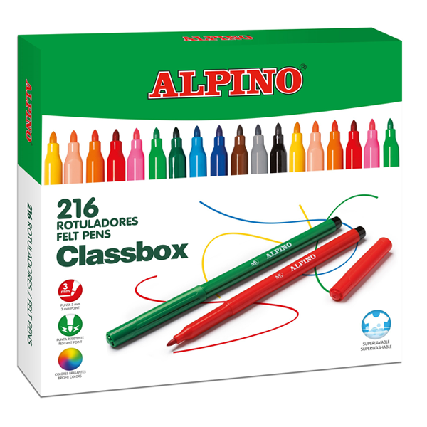 Rotulador Alpino standard. Kit escolar 216 u.