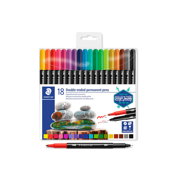 Permanente Staedtler doble punta 18 u.