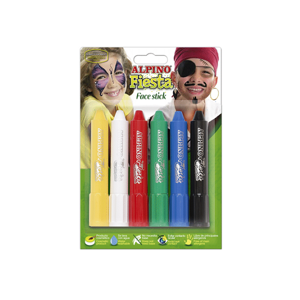 Maquillaje face stick Alpino. Blíster 6 u. surtido