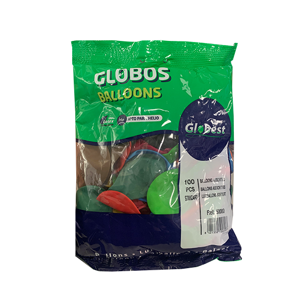 Globos clásicos 22 cm 100 u. surtidos