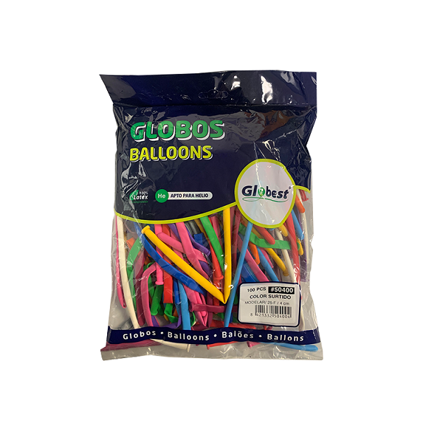 Globos moldeables colores bolsa 100 u.