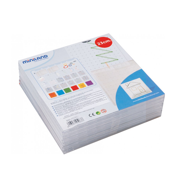 Geoplanos 23 cm transparente. Set 6