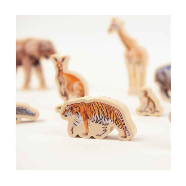 Encaje madera animales de la selva