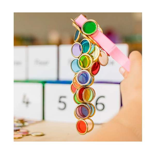 Varitas y 100 fichas magnéticas color transl. Set de 2