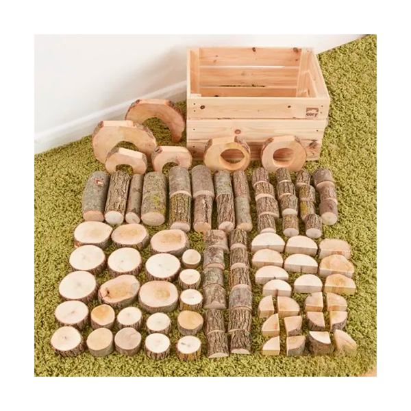 Kit 90 piezas madera natural