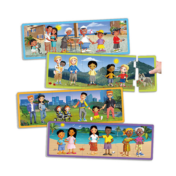 Puzzle familias del mundo set 4 u.