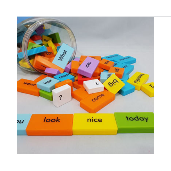 Sentence building dominoes