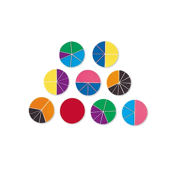 Fracciones arcoíris círculos. Set 51 u.
