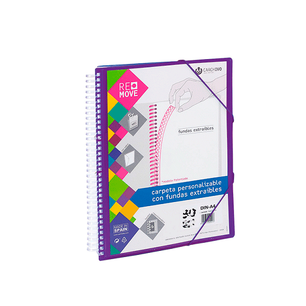 Carpeta multif. espiral A4 Remove 30 h. Violeta (2)