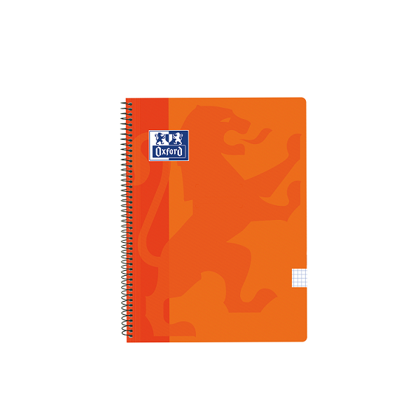 Cuaderno Oxford tapa plást. fº 80 h. 90 g. 4x4 Naranja (5)