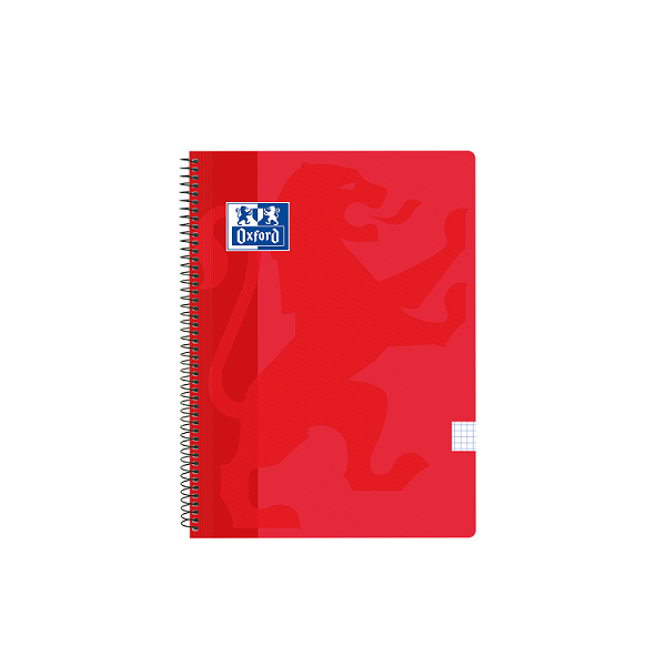 Cuaderno Oxford tapa plást. fº 80 h. 90 g. 4x4 Rojo (5)