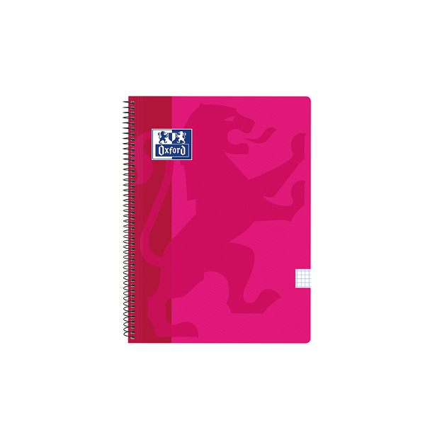 Cuaderno Oxford tapa plást. fº 80 h. 90 g. 4x4 Fúcsia (5)