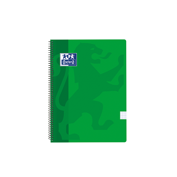 Cuaderno Oxford tapa plást. fº 80 h. 90 g. 4x4 Verde (5)