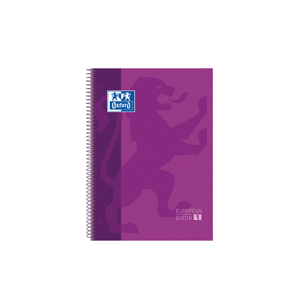 Cuaderno Oxford tapa plást. fº 80 h. 90 g. 4x4 Violeta (5)