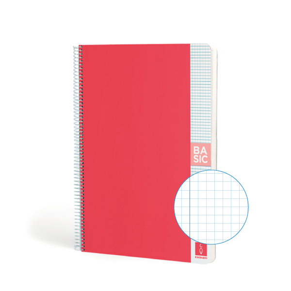 Cuaderno Escolofi Basic A4 80 h. 80 g. 4x4 Coral (5)