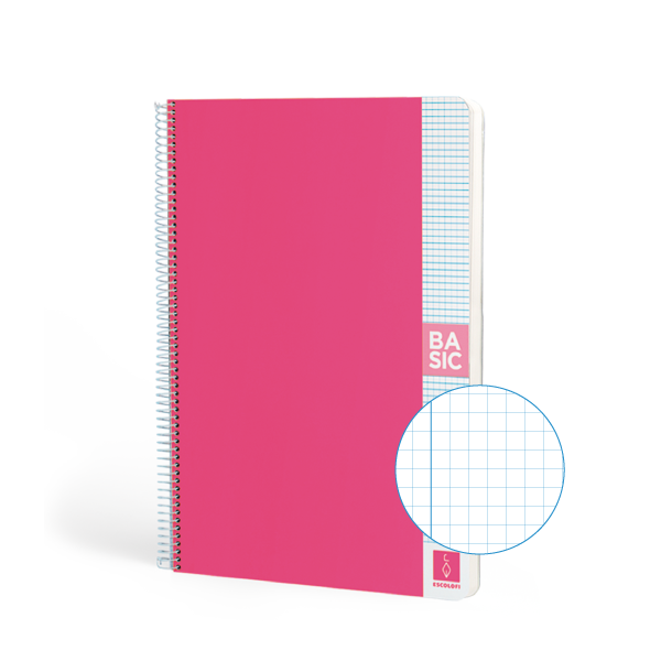 Cuaderno Escolofi Basic A4 80 h. 80 g. 4x4 Rosa (5)