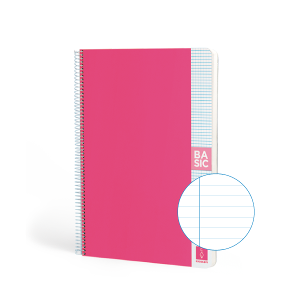 Cuaderno Escolofi Basic A4 80 h. 80 g. Horizontal Rosa (5)