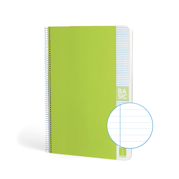 Cuaderno Escolofi Basic A4 80 h. 80 g. Horizontal Verde claro (5)