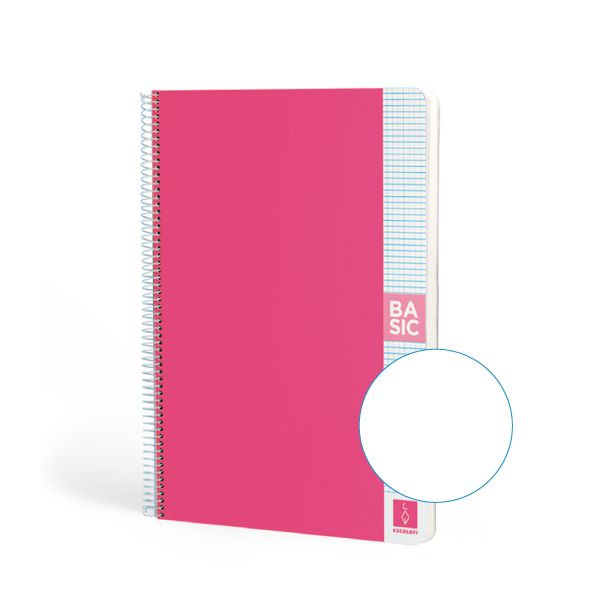 Cuaderno Escolofi Basic A4 80 h. 80 g. Liso Rosa (5)