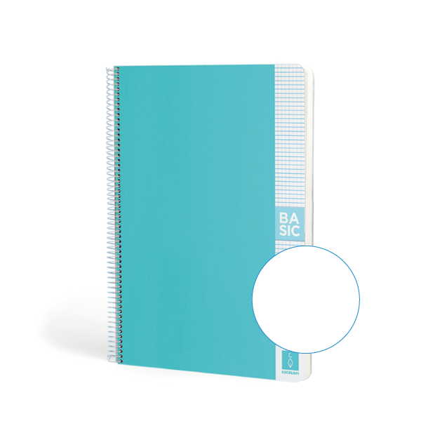 Cuaderno Escolofi Basic A4 80 h. 80 g. Liso Azul Turq. (5)