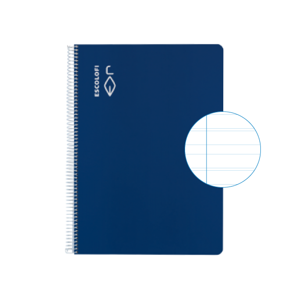 Cuaderno Escolofi fº 50 h. pauta montesori 5 Azul
