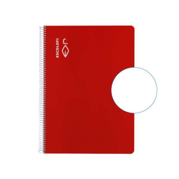 Cuaderno Escolofi fº 50 h. liso Rojo