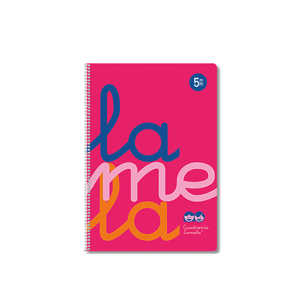 Cuaderno Lamela tapa pp. fº 80 h. 5 mm. Rosa