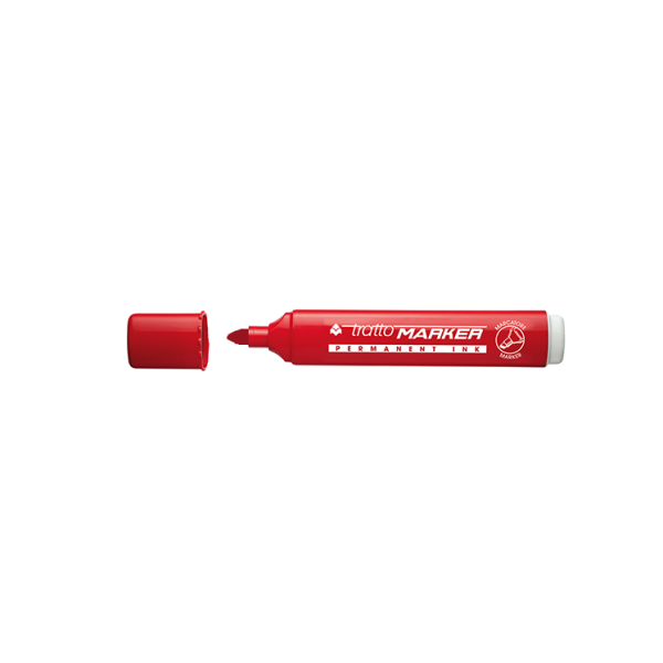Rotulador Tratto Marker punta redonda Rojo (12)