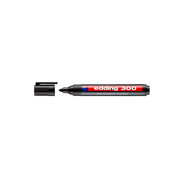 Marcador Edding 300 Negro  (10)