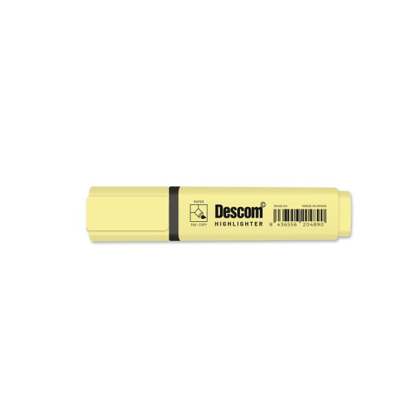 Marcador Descom fluorescente pastel Amarillo (10)