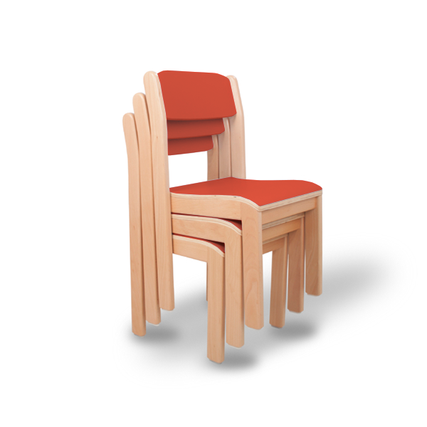 Silla madera T0, Rojo Cereza