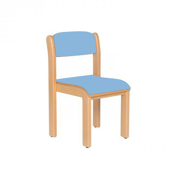 Silla madera T1, Azul claro