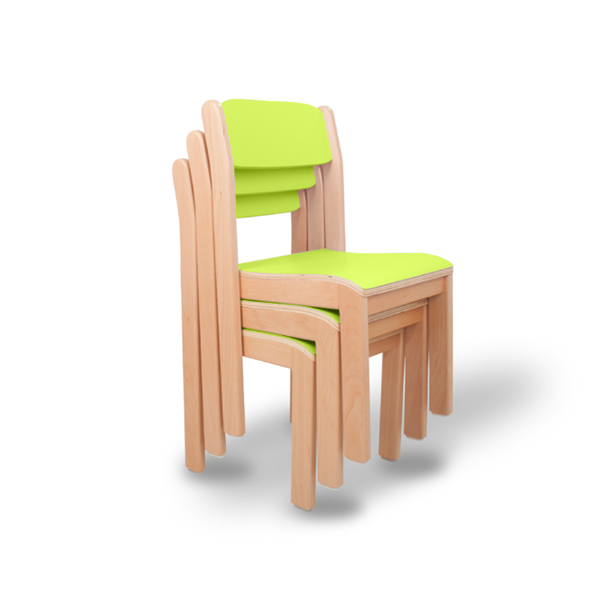 Silla madera T1, Verde manzana