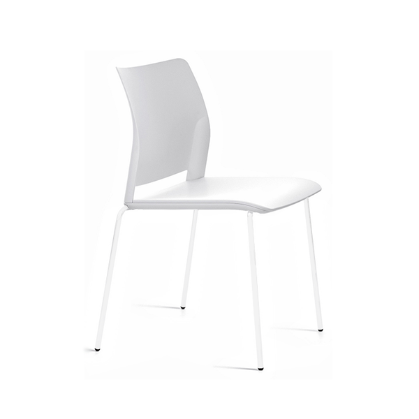 Silla Alpha 600 plást. patas blancas asiento Blanco