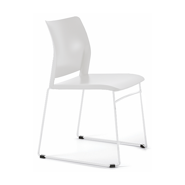 Silla Alpha 601 plást. patas blancas asiento Blanco