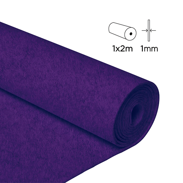 Rollo fieltro 1x2 m. 0,80 mm. Violeta