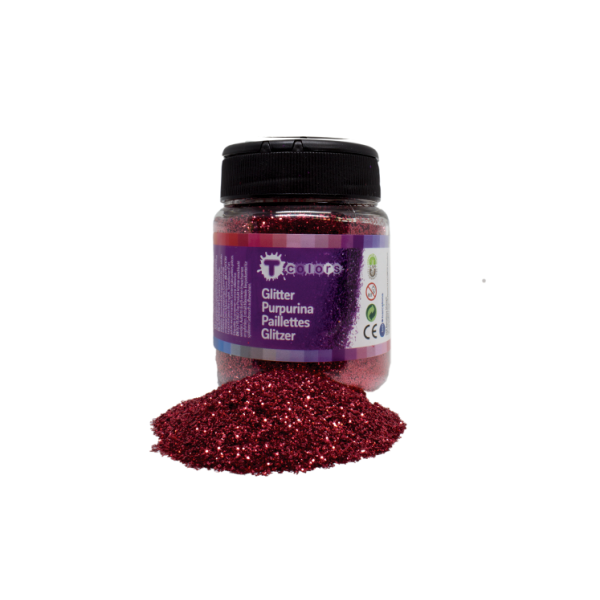 Bote 130 g. purpurina Rojo