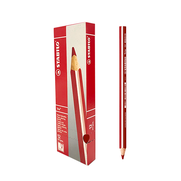 Caja 12 lápiz color. Stabilo Trio Thick Rojo Cereza (10)