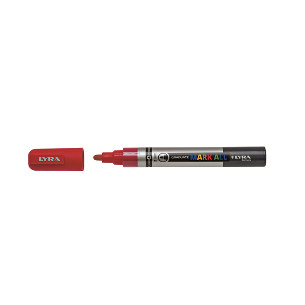 Marcador permnt. Lyra Mark All Rojo 2 mm