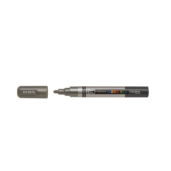 Marcador permnt. Lyra Mark All Plata 2 mm